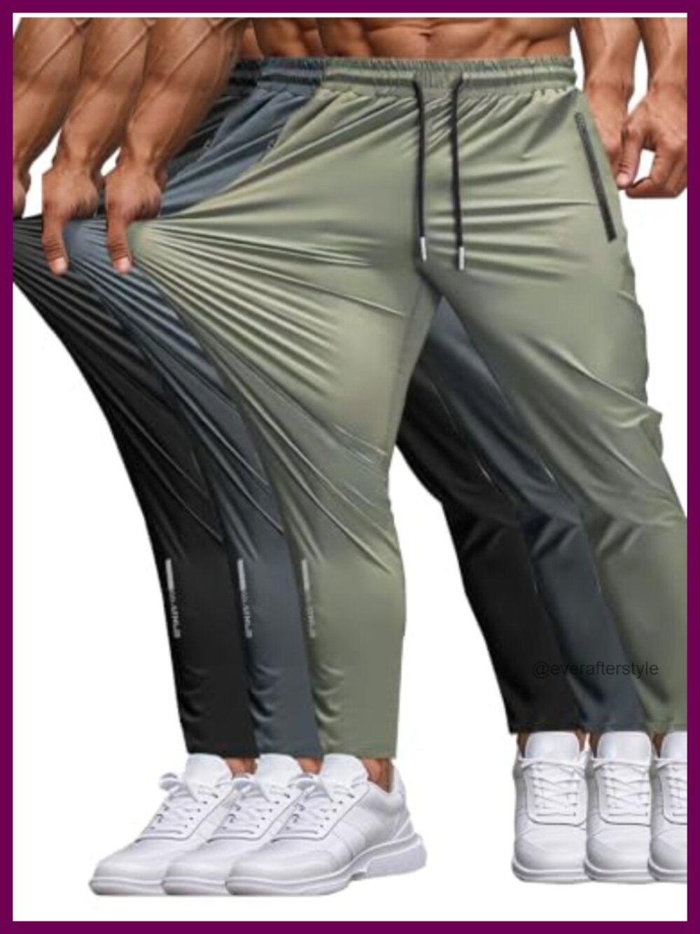 Men's Lightweight Quick Dry Athletic Sweatpants Zipper Pockets